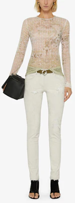 (W) Givenchy Slim-Fit Jeans Putih Distressed BW50QH50N0-100 Lookbook (W) Givenchy Slim-Fit Jeans Putih Distressed BW50QH50N0-100