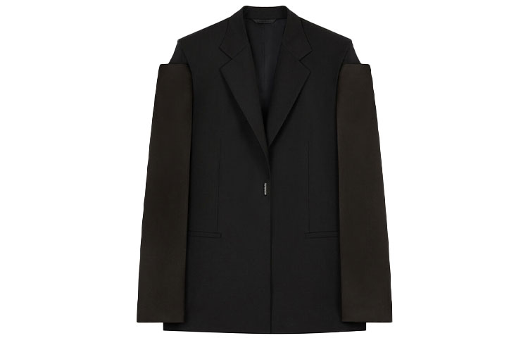 (Women) Givenchy Solid Button Long-Sleeve Jacket Black BW30CX13QB-001