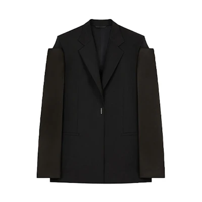 (Women) Givenchy Solid Button Long-Sleeve Jacket Black BW30CX13QB-001