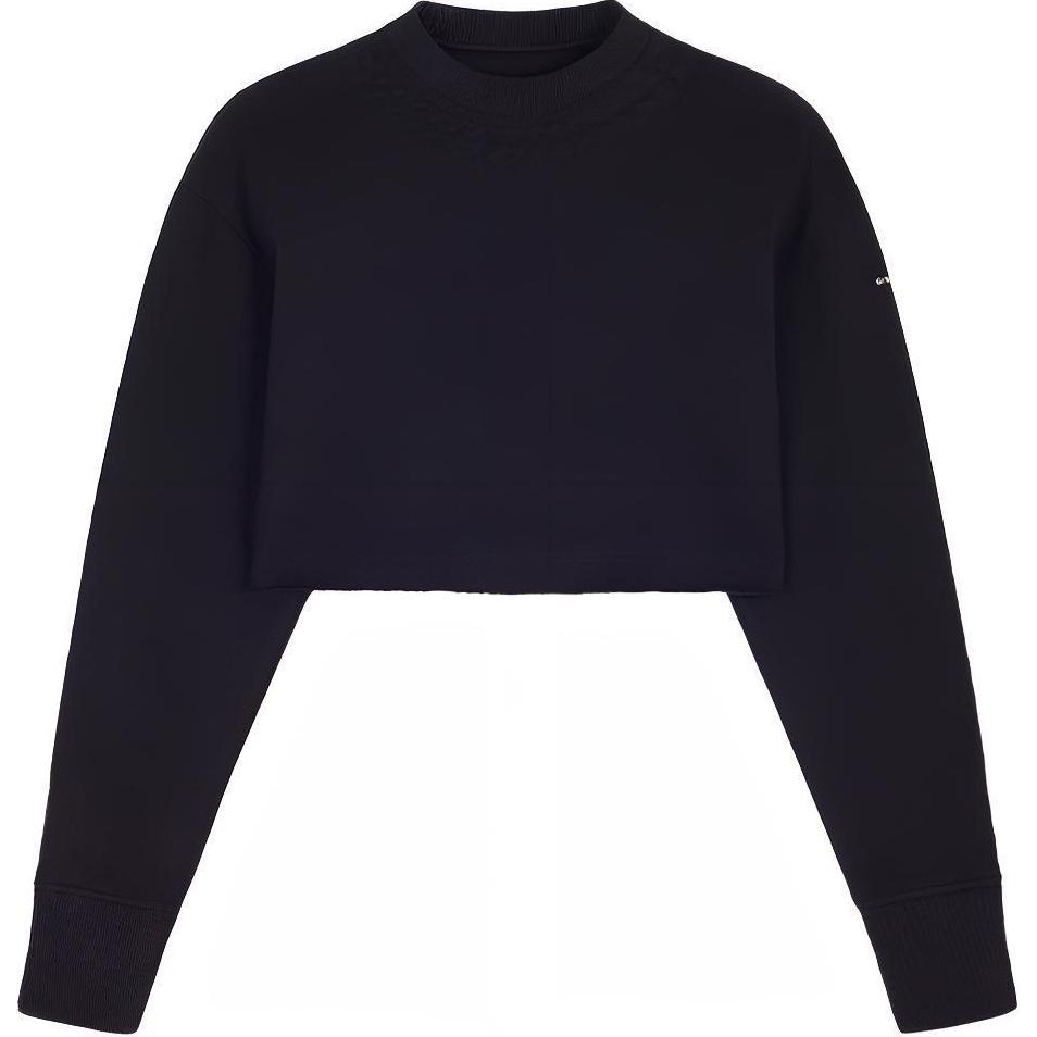 (Women) Givenchy SS21 Black Embossed Velvet Chain Short Sweatshirt. BWJ0203Z4Z-001