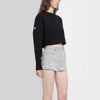 Purchase (W) Givenchy 2021春夏黑色壓紋絲絨鏈條短款衛衣 BWJ0203Z4Z-001