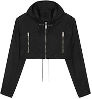 (Women) Givenchy SS21 Black Letter Print Short Hooded Jacket. BW00C813RV-001 (Women) Givenchy SS21 Black Letter Print Short Hooded Jacket. BW00C813RV-001