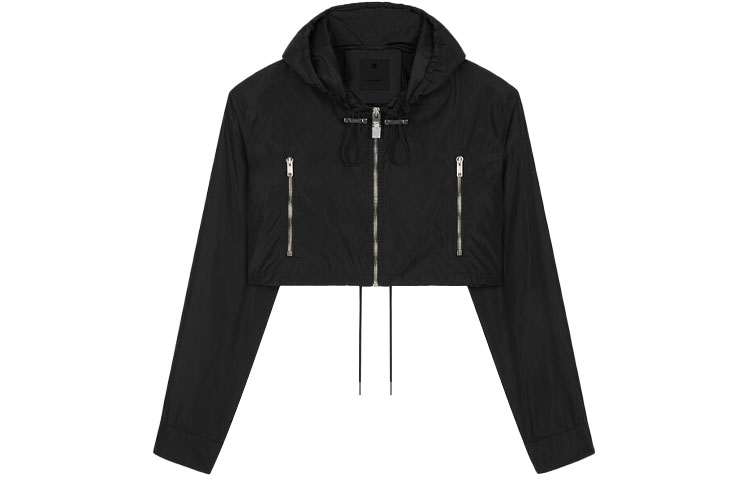 Order (W) ジバンシィ SS21 ブラック レタープリント ショートフードジャケット BW00C813RV-001