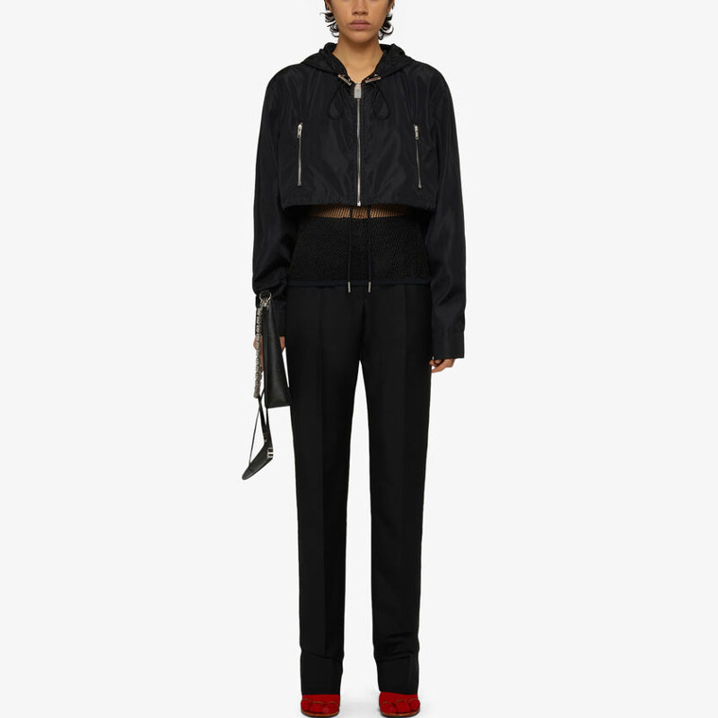 Lookbook (W) ジバンシィ SS21 ブラック レタープリント ショートフードジャケット BW00C813RV-001