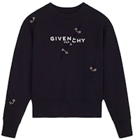 (Women) GIVENCHY SS21 Black Long Sleeve Sweatshirt with Metal Ring Neckline BWJ0213Z5H-001 (Women) GIVENCHY SS21 Black Long Sleeve Sweatshirt with Metal Ring Neckline BWJ0213Z5H-001