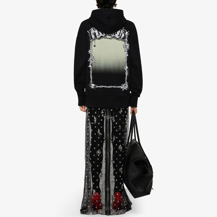 Shop (W) Givenchy SS21 黑色連帽衛衣前方標誌設計 BWJ01Z3Z57-001