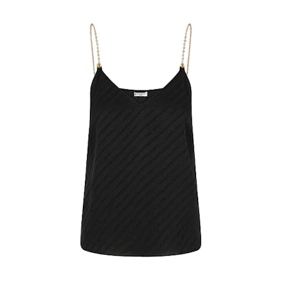 (Women) Givenchy SS21 Black Solid Chain Strap Dress. BW60SL12JB-001