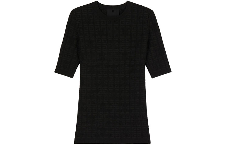 (Women) GIVENCHY SS21 Black Solid Color Logo Knit Short Sleeve Top. BW90D24ZA4-001 圖 2