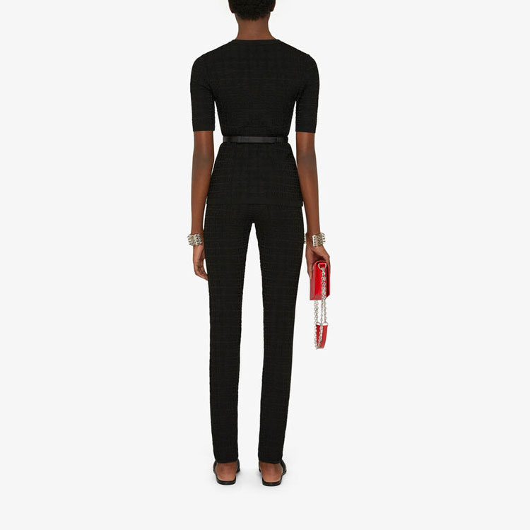 (Women) GIVENCHY SS21 Black Solid Color Logo Knit Short Sleeve Top. BW90D24ZA4-001 圖 4