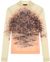 (Women) Givenchy SS21 Lemon Yellow Velvet Print Long Sleeve T-Shirt. BW70913Z5L-747 (Women) Givenchy SS21 Lemon Yellow Velvet Print Long Sleeve T-Shirt. BW70913Z5L-747