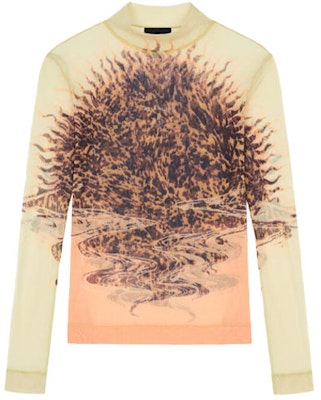 (W) 지방시 SS21 레몬 옐로우 벨벳 프린트 긴팔 티셔츠. BW70913Z5L-747 Order (W) 지방시 SS21 레몬 옐로우 벨벳 프린트 긴팔 티셔츠. BW70913Z5L-747