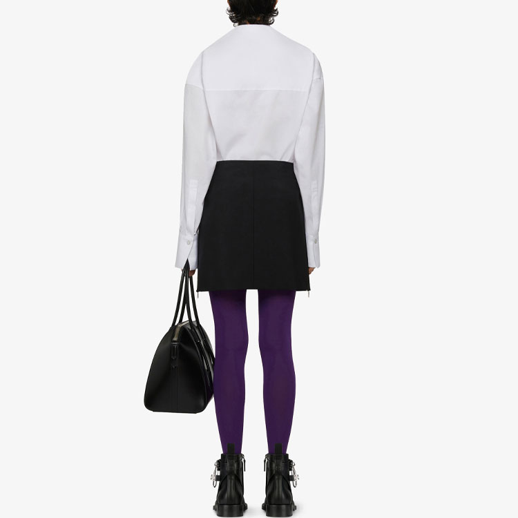 Shop (W) ジバンシィ SS21 ウール ジップ ミニ Aライン スカート ブラック BW40H113QB-001