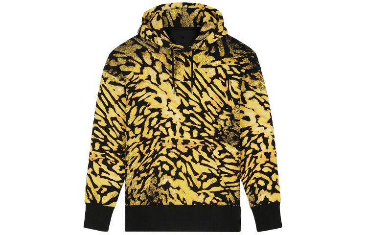 (Women) GIVENCHY SS21 Yellow Patterned Loose Fit Hoodie for Women. BWJ01Z3Z52-003