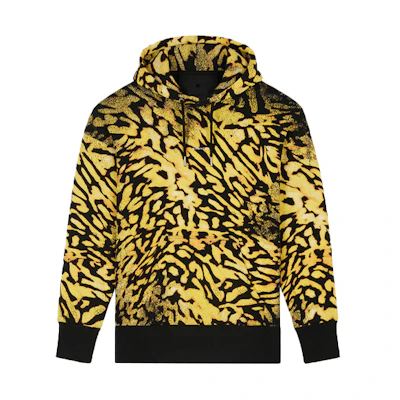 (Women) GIVENCHY SS21 Yellow Patterned Loose Fit Hoodie for Women. BWJ01Z3Z52-003