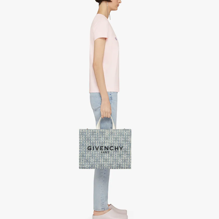 Details for (W) Givenchy SS22 米色字母印花圓領T恤。 BW707Y3Z9T-681