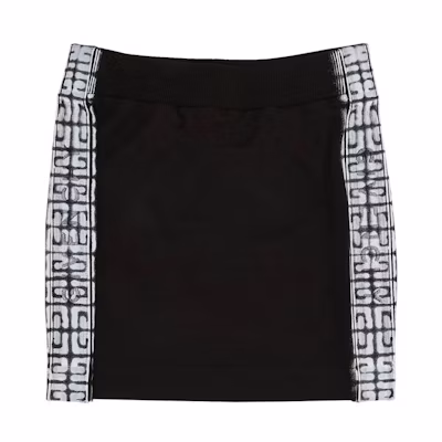 (Women) Givenchy SS22 Black A-Line Skirt with Side Logo Print Tape. BW40JW30RY-001