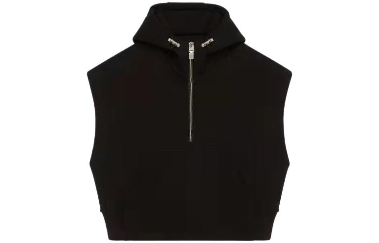 Order (Women) Givenchy SS22  Black Sleeveless Hoodie with Metallic Detail BWJ02U30RJ-001