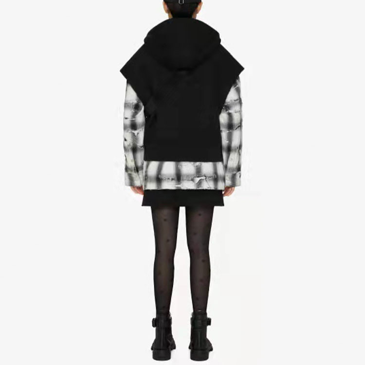 Shop (Women) Givenchy SS22  Black Sleeveless Hoodie with Metallic Detail BWJ02U30RJ-001