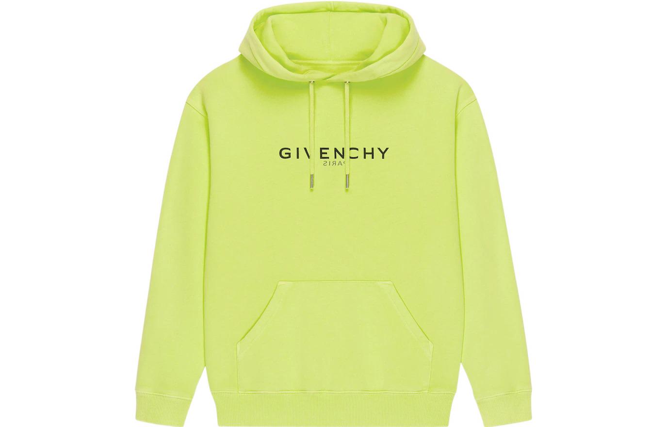 (Women) Givenchy SS22  Fluorescent Yellow Soft Velvet Hoodie with Logo Print. BWJ01C3Z7K-734 圖 2