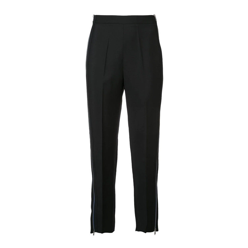 (Women) Givenchy SS22  High-Waisted Side-Zip Straight Pants Black BW507B10EA