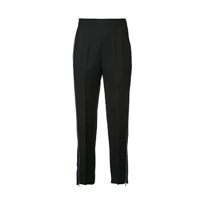 (Women) Givenchy SS22 High-Waisted Side-Zip Straight Pants Black BW507B10EA