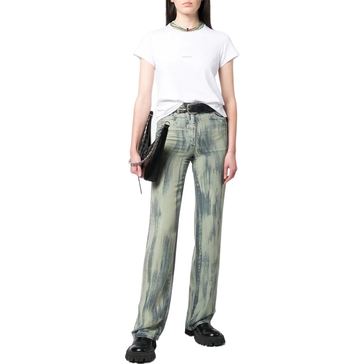 (Women) Givenchy SS22  White Cotton T-Shirt with Embroidered Logo Details. BW707Y3Z93-100 圖 3