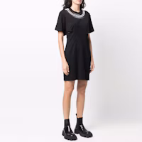 Details for (W) GIVENCHY SS22 鏈條點綴短袖連身裙 女款 黑色 BW21853Z7Y-001