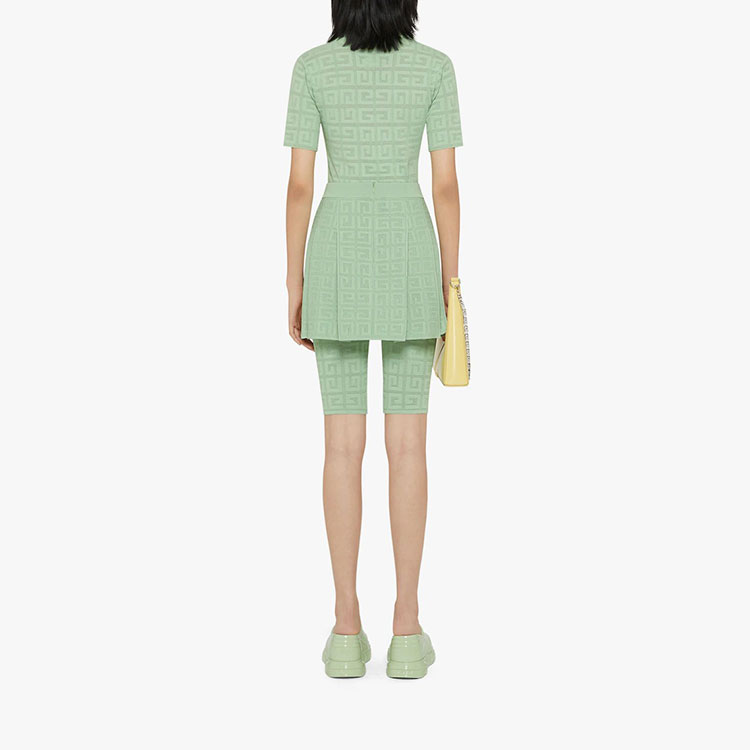 Shop (W) 纪梵希SS22高腰百褶裙女款绿色裙子。 BW40LC4ZAQ-340