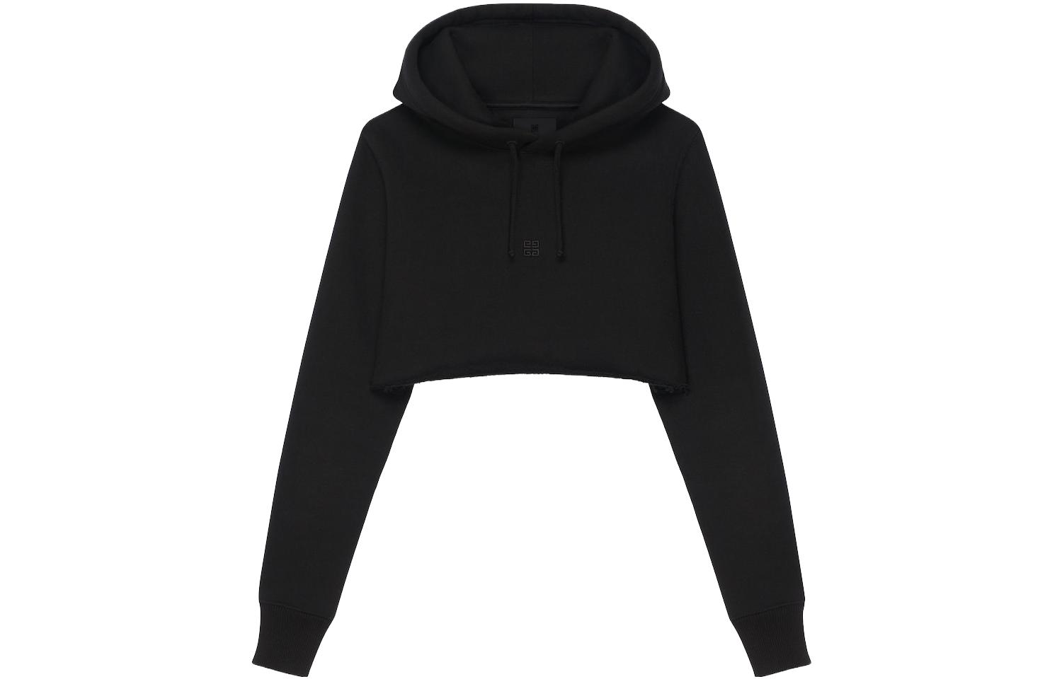 Order (W) Sudadera con Capucha Negra Recortada Givenchy SS23. BWJ04230S3-001