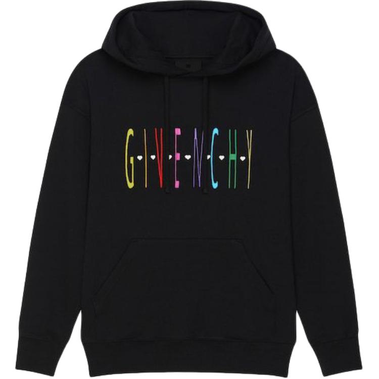 (Women) GIVENCHY SS23  Black Hoodie with Solid Color Logo Print. BWJ01C3YB8-001