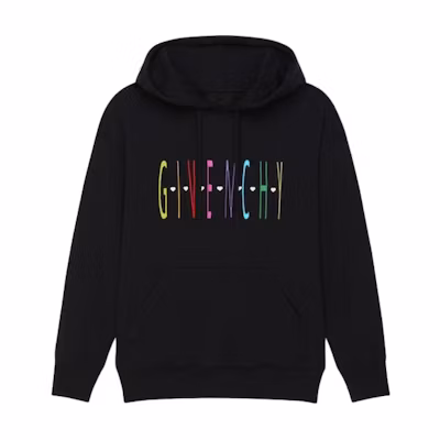 (Women) GIVENCHY SS23 Black Hoodie with Solid Color Logo Print. BWJ01C3YB8-001