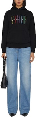 (W) ジバンシィ SS23 ブラックフーディー ソリッドカラーロゴプリント。 BWJ01C3YB8-001 Lookbook (W) ジバンシィ SS23 ブラックフーディー ソリッドカラーロゴプリント。 BWJ01C3YB8-001