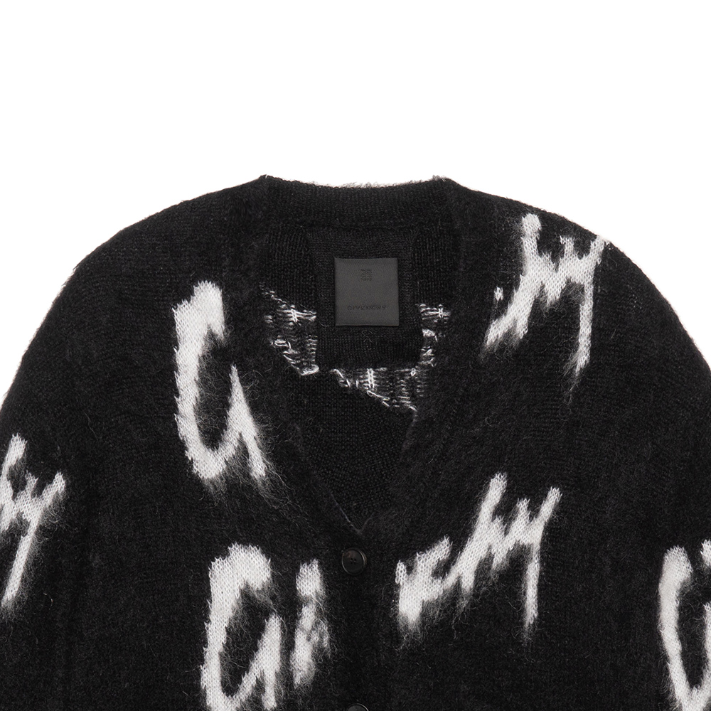 Sizing (W) Cárdigan de Punto con Botones y Logo Negro Givenchy SS23. BW90KY4ZFU-004