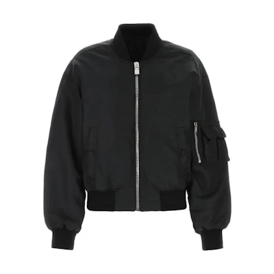 (Women) Givenchy SS23 Black Solid Color Zip-Up Baseball Collar Jacket BW00HG1YCL-001