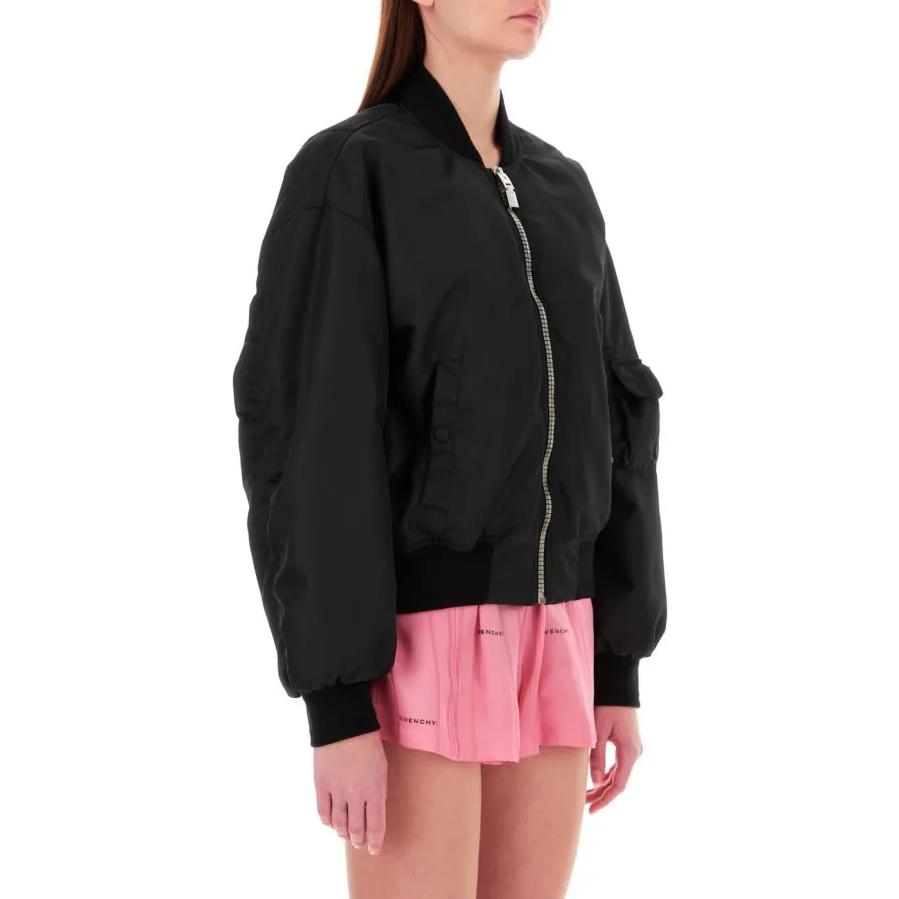 Details for (W) 纪梵希 SS23 黑色纯色拉链棒球领夹克 BW00HG1YCL-001