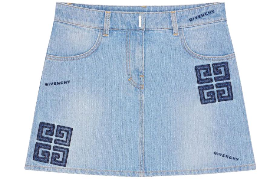 Order (W) ジバンシィ SS23 ブルー カジュアルスカート 刺繍ロゴ入り. BW40KR5Y5V-452