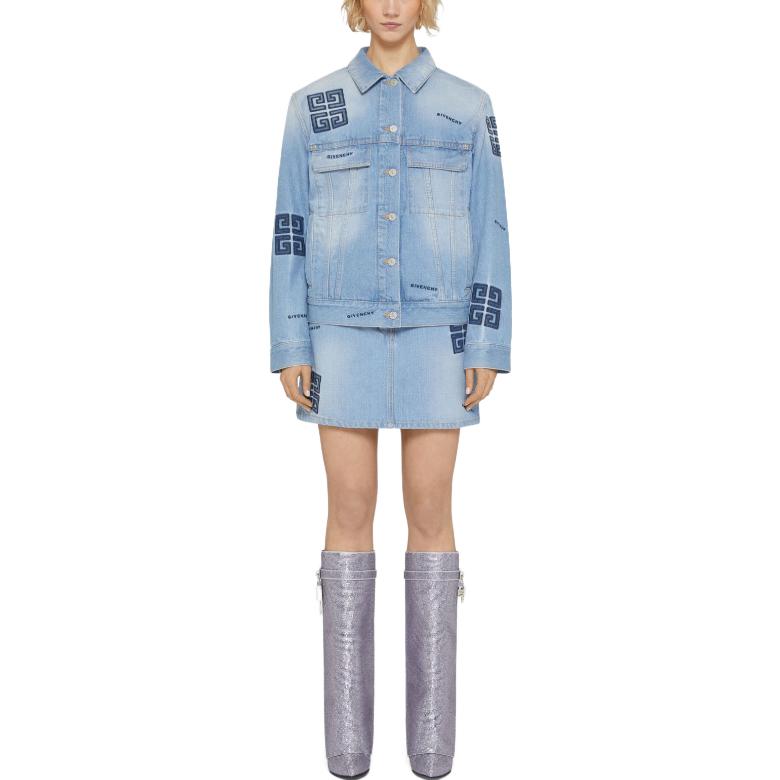 Shop (W) ジバンシィ SS23 ブルー カジュアルスカート 刺繍ロゴ入り. BW40KR5Y5V-452