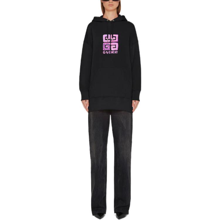 Lookbook (W) ジバンシィ SS23 ロゴプリント フーディ ブラック BWJ01Z3YCT-001