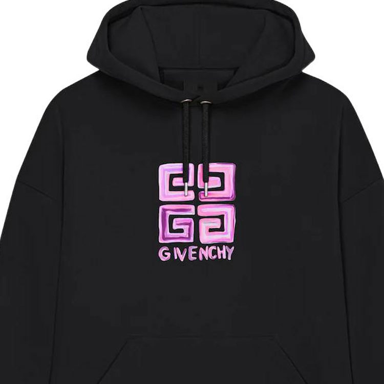 Details for (W) ジバンシィ SS23 ロゴプリント フーディ ブラック BWJ01Z3YCT-001