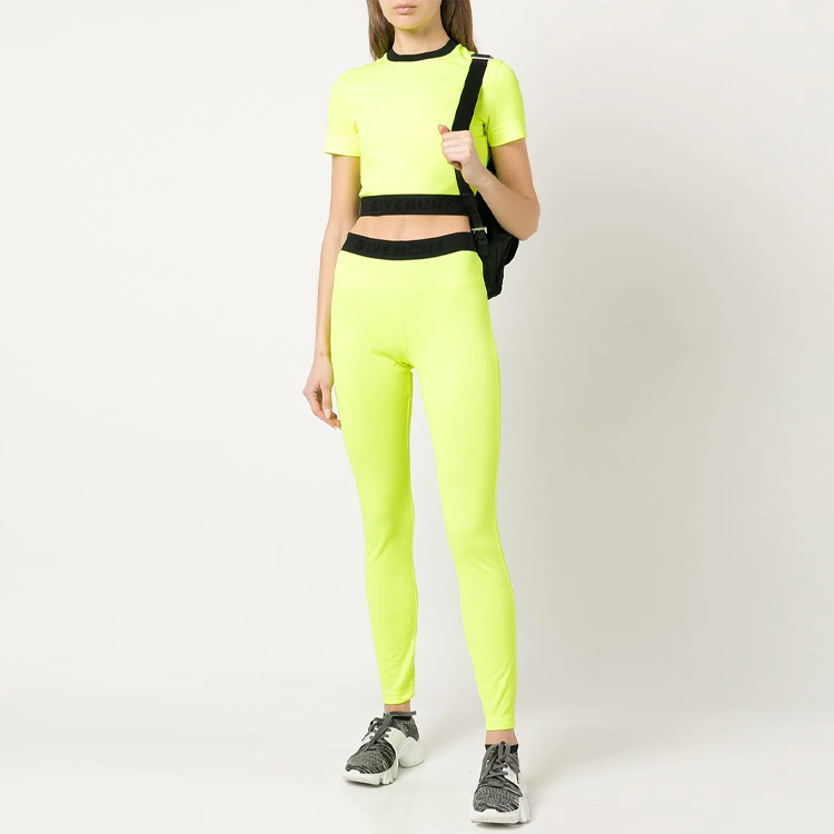 Lookbook (Women) Givenchy SS23  Mid-Rise Contrast Waist Leggings Green BW50TK30SA-734