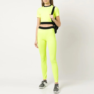 (Women) Givenchy SS23 Mid-Rise Contrast Waist Leggings Green BW50TK30SA-734 Lookbook (Women) Givenchy SS23 Mid-Rise Contrast Waist Leggings Green BW50TK30SA-734