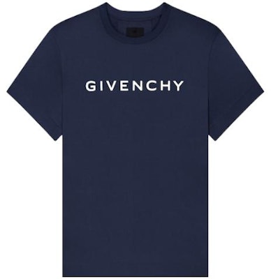 (W) ジバンシィ SS23 ネイビーブルーロゴプリント カジュアル半袖Tシャツ. BW707Z3YAC-499 Order (W) ジバンシィ SS23 ネイビーブルーロゴプリント カジュアル半袖Tシャツ. BW707Z3YAC-499