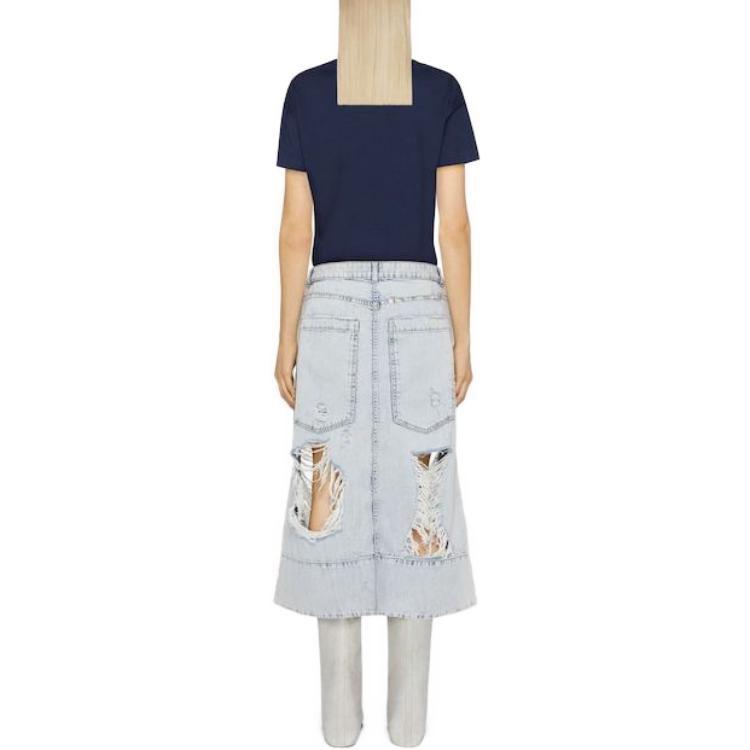 Shop (W) ジバンシィ SS23 ネイビーブルーロゴプリント カジュアル半袖Tシャツ. BW707Z3YAC-499