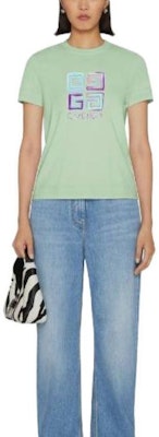 (Women) Givenchy SS23 Solid Color Printed Slim Fit Green T-Shirt. BW70AS3YCU-340 Lookbook (Women) Givenchy SS23 Solid Color Printed Slim Fit Green T-Shirt. BW70AS3YCU-340
