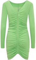 (Women) GIVENCHY SS23 Solid Pleated Long Sleeve Dress Green BW21NP30ZH-322 (Women) GIVENCHY SS23 Solid Pleated Long Sleeve Dress Green BW21NP30ZH-322