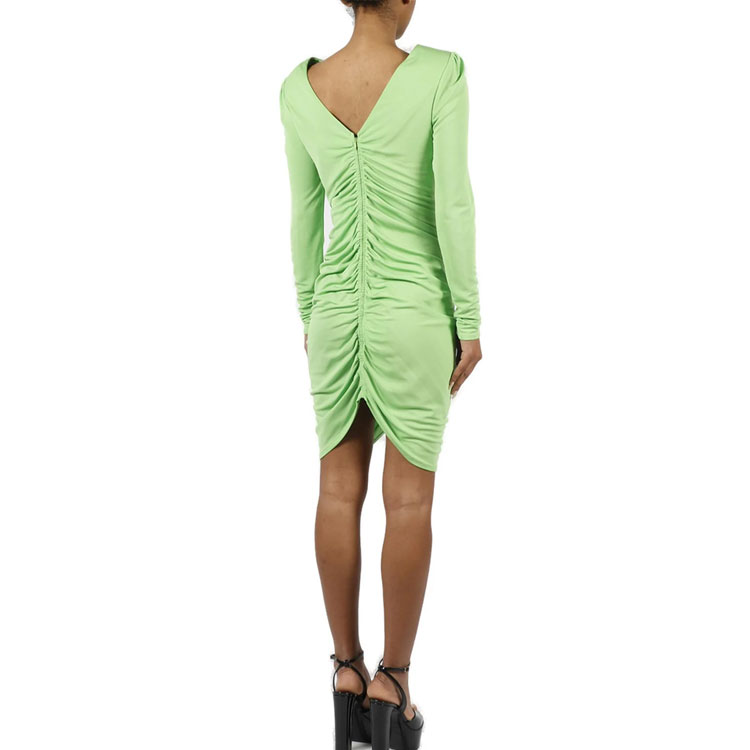 Details for (W) ジバンシィ SS23 ソリッドプリーツ ロングスリーブドレス グリーン BW21NP30ZH-322