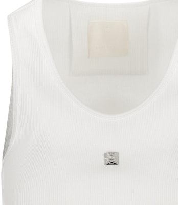 (Women) GIVENCHY SS23 White 4G Solid Metal Slim Casual Tank Top. BW70CH30ZL-100 Details for (Women) GIVENCHY SS23 White 4G Solid Metal Slim Casual Tank Top. BW70CH30ZL-100