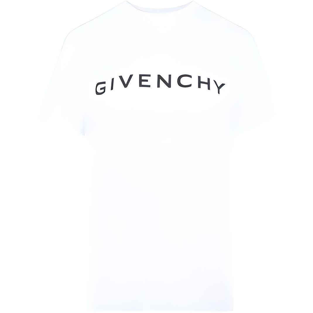 Buy (Women) Givenchy SS23  White Logo Print Short Sleeve Casual T-Shirt. BW707Z3YAC-100