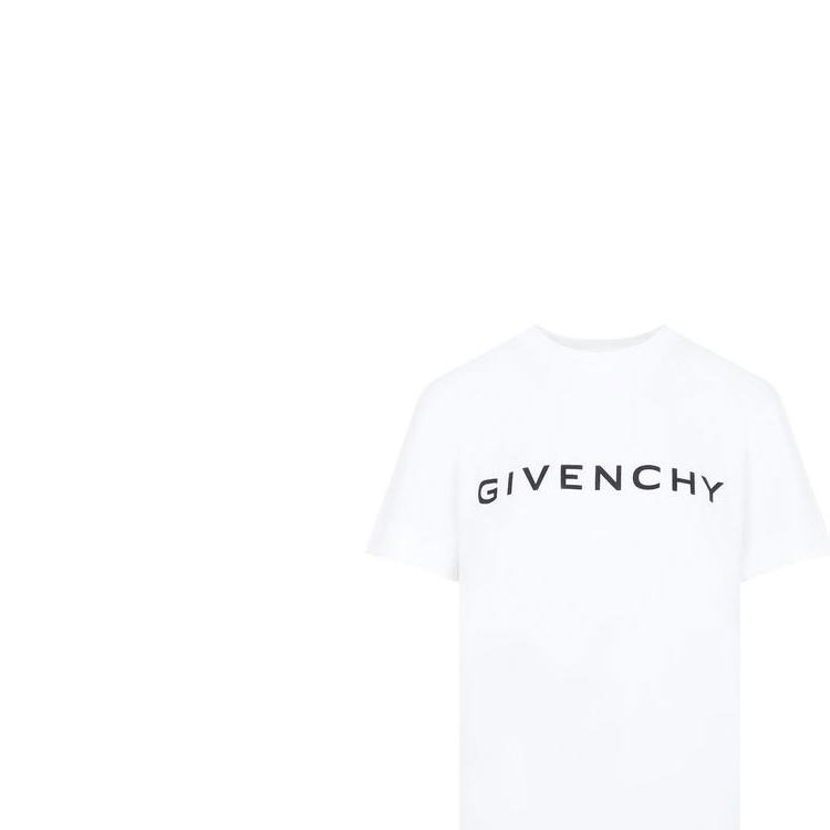 Sizing (Women) Givenchy SS23  White Logo Print Short Sleeve Casual T-Shirt. BW707Z3YAC-100