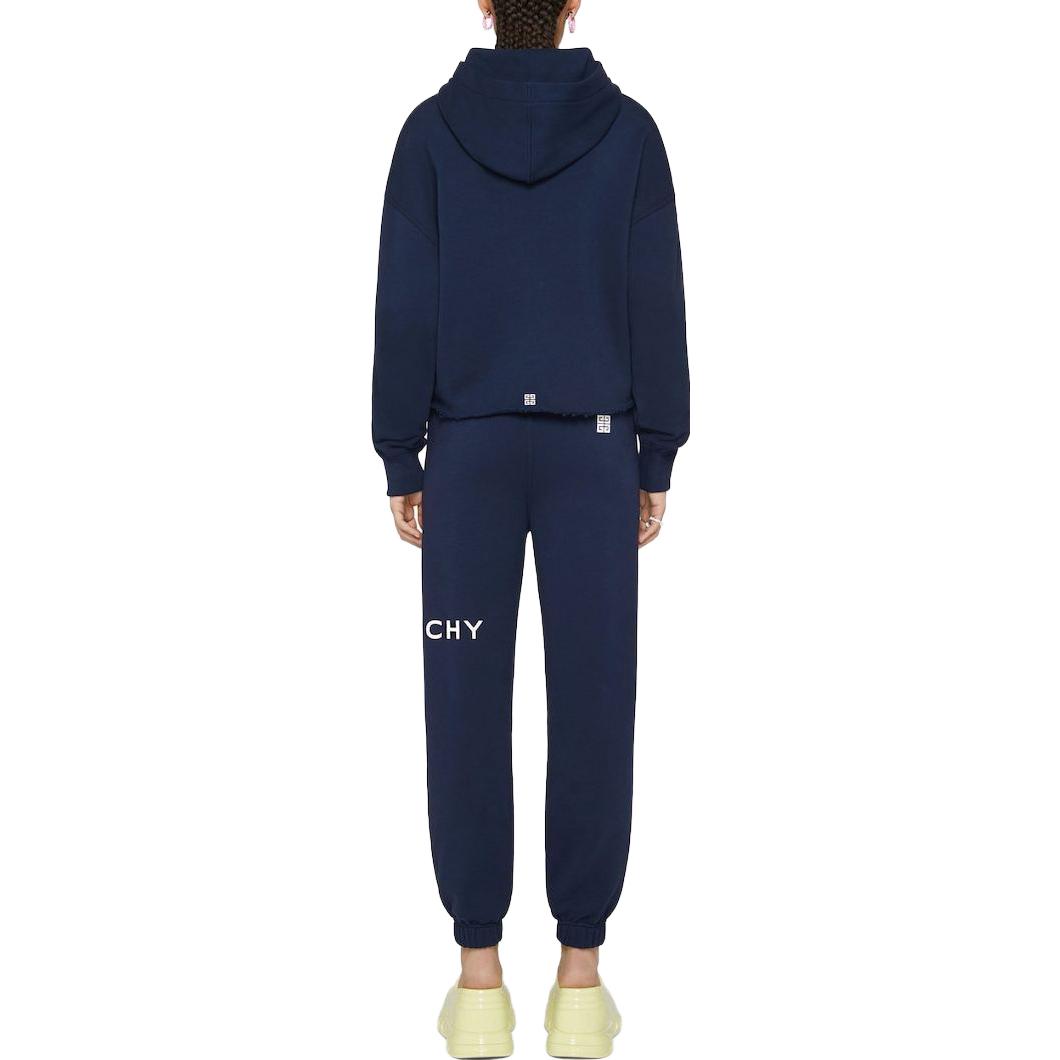 Shop (Women) Givenchy SS23 Archetype Navy Jogger Sweatpants with Logo Print - . BW50VZ3YAC-499